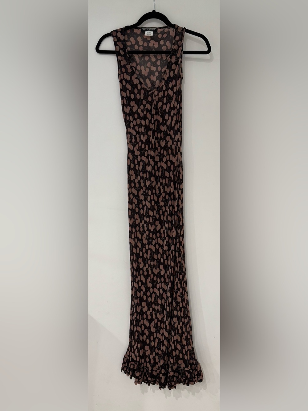 Collette Dinnigan 100% Silk Sheer Maxi Dress XS Made in Australia Y2K